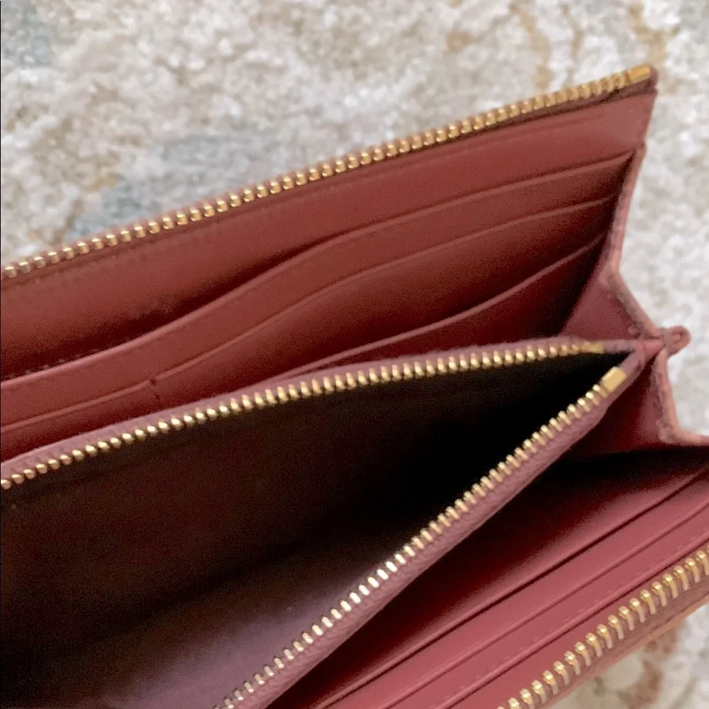 MIU MIU Croc-Embossed Leather Wallet with Gold Accent